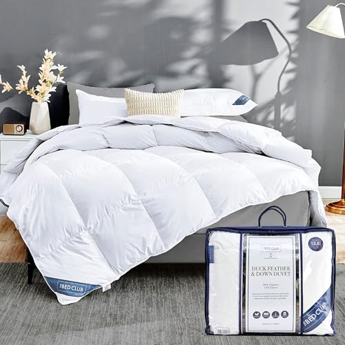 Lions Duck Feather Down Duvet Quilt - 13.5 Tog Duvet Single Bed Size Anti Allergy and Down Proof Hotel Quality Soft Warm Cosy Quilt Ideal for Summer Winter Machine Washable 137x200cm