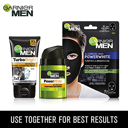 Garnier-Men-Turbo-Bright-Double-Action-Charcoal-Facewash-150g Garnier Men, Face Wash, Brightening & Anti-Pollution, TurboBright Double Action, 150 g