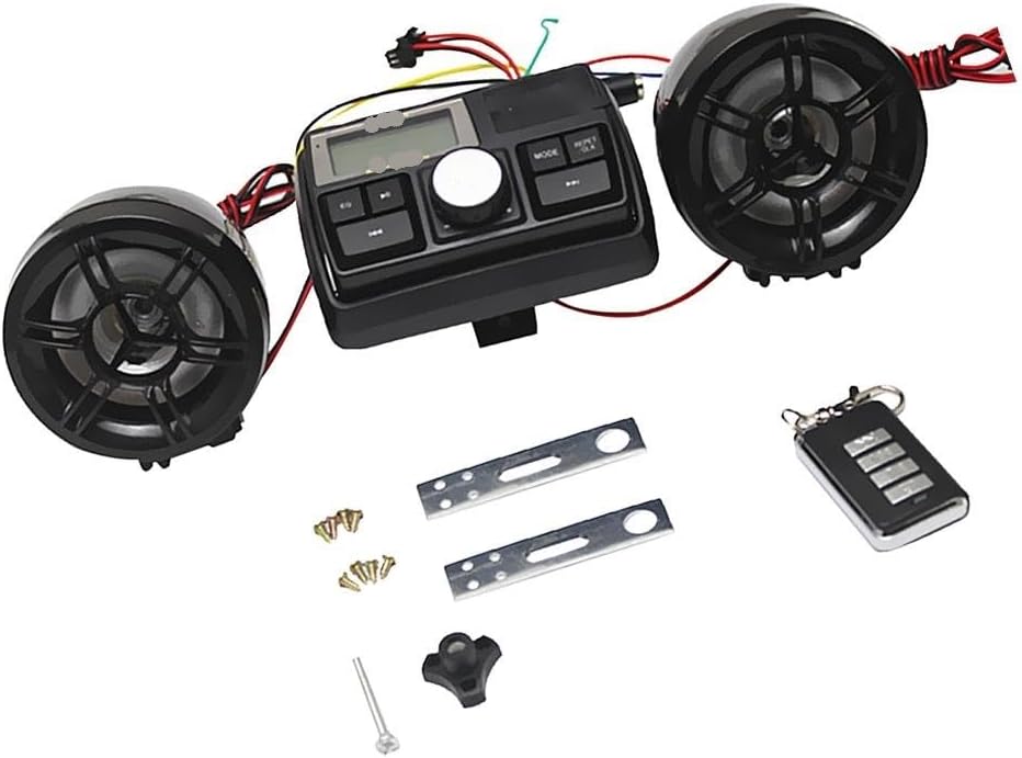 Parlante Para Manillar De Moto FM Radio Audio Reproductor 2 Altavoces