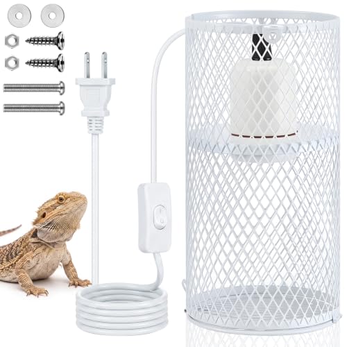 Image of VIHOSE 1 Pcs Reptile Heat Lamp Guard Anti Scald, 4 Inch, White, White