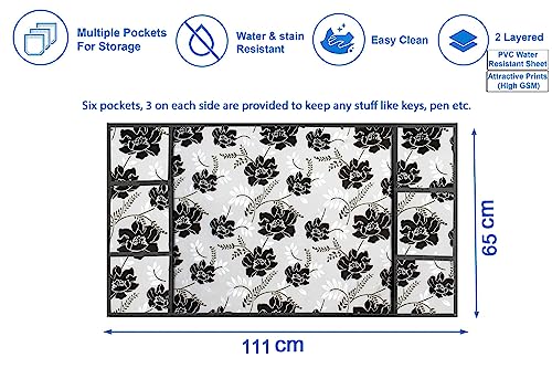 Image of Stylista Refridgerator top Cover Suitable for Samsung RT30C3442S9 /HL, 256 Liter Fridge, Dimension (WXD) 65x111 CM, IndianFloral Pattern Grey
