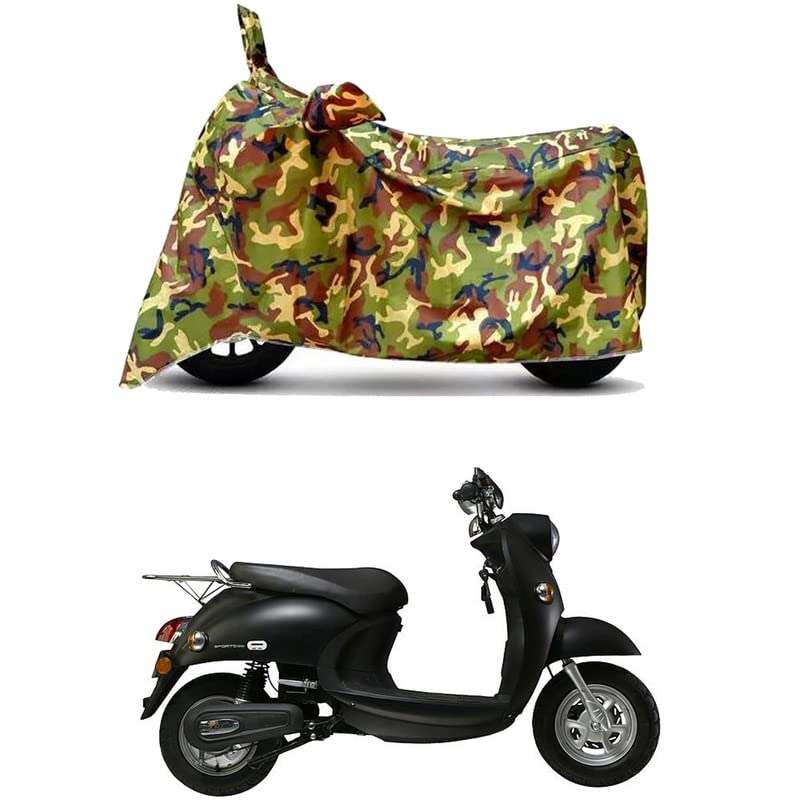 Image of Waterproof 100% PVC Coated Full Bike Scooty Two Wheeler Body Cover Compatible for Benling Kriti LI /UV-Rays /Heat Protection /Birds Dropping /Scratchproof /Dust Proof [6X6 Jungle Print]