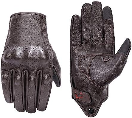 Breathable Leather Motorcycle Gloves 
