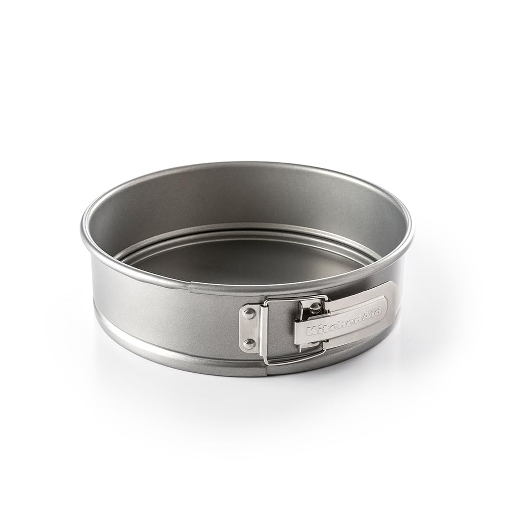 KitchenAid Bakeware Aluminized Steel PFAS-Free Nonstick 24 cm Springform Cake Pan, Oven Safe, Dishwasher Safe, Grey
