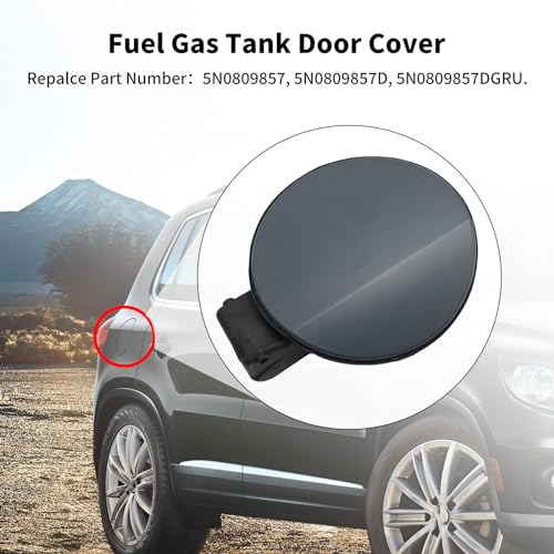 Aynaxcol 5N0809857D Fuel Gas Tank Door Cover Exterior Fuel Filler Tank Cap Replacement for Tiguan MK1 2008-2018, Repalces 5N0809857 5N0809857DGRU - Image 5
