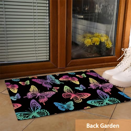 Mogifedc MO-DM01 Rainbow Butterflies Door Mat, Indoor Outdoor Decor Patio Mats Entrance Door Mats Non-Slip Outside Inside Floor Mat Rugs thumb #1