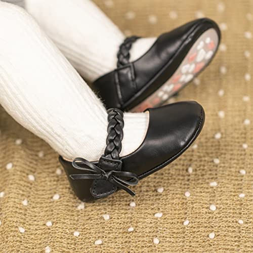 Image of Meckior Infant Baby Girl Sandals Soft Non-Slip Rubber Sole Handmade Princess Wedding Dress Shoes Toddler First Walkers