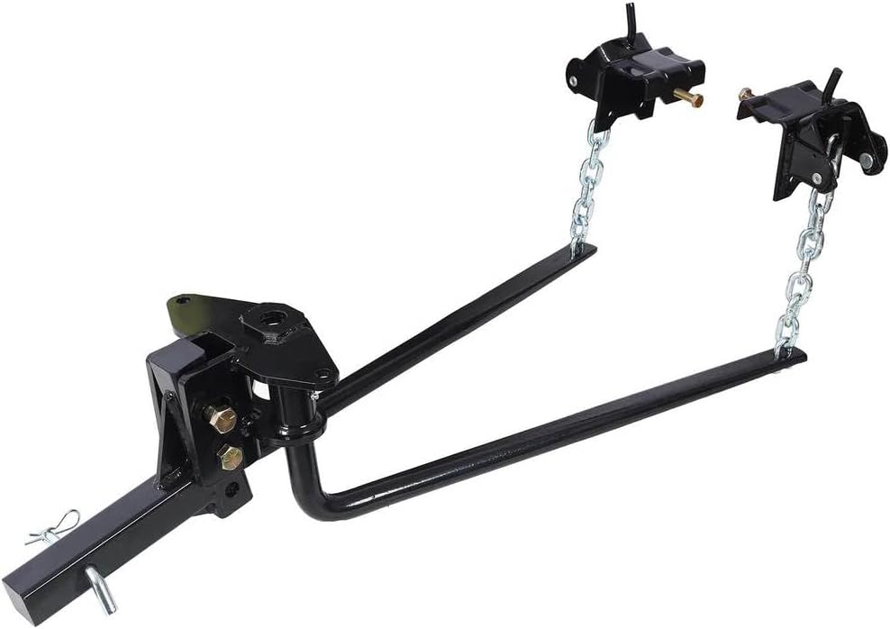 Weight Distribution Hitch 10,000 lbs Capacity, Heavy-Duty Load Leveling Trailer Hitch with Sway Control, Adjustable 2" Shank for RV, Camper, and Tow Vehicle – Black Steel