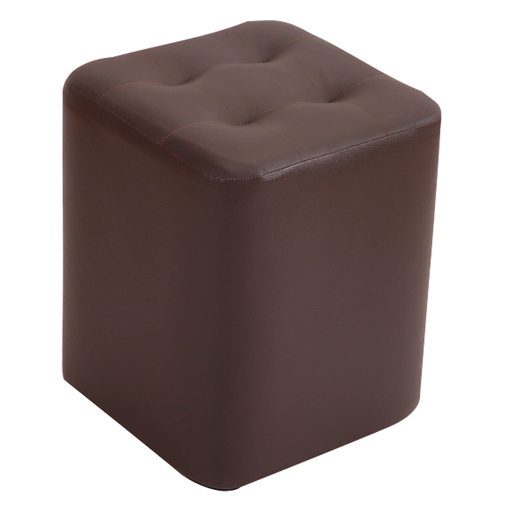 Petit banc tendance en similicuir, tabouret bas sous le bureau, petit repose-pieous le bureau, petit repose-pieds avec coussinet antidérapant, couleur au choix, marron, 29 cm x 29 cm x 19 cm