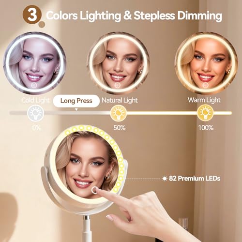 Espejo de maquillaje con luces y aumento 20X rectangular miniatura 4