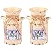 Cabilock 2 Pièces Français Style Pays Métal Shabby Chic Vases Décoratifs en Métal Cruches Pichets Vases avec Corde pour Ferme Décor Beige