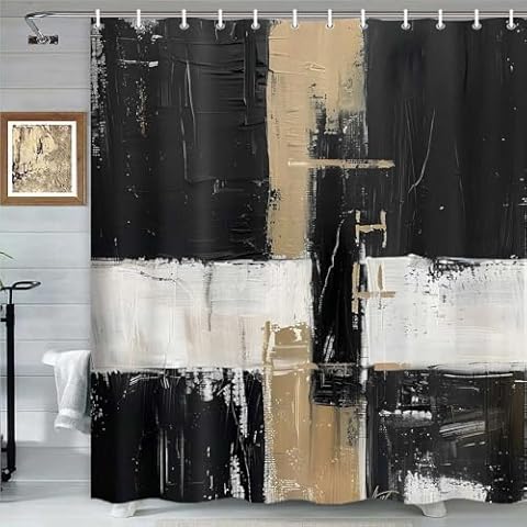 Hjokiupt Abstract Waterproof Shower Curtain Set Cover