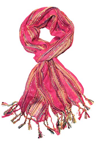 KMystic Multi Color Glitter Threaded Scarf2