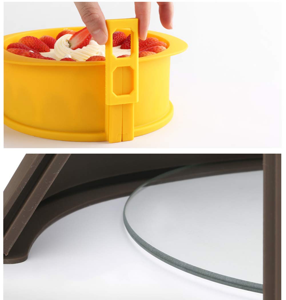 Runde Kuchenform zum Backen, Springform mit Glasboden, abnehmbarer Ring, auslaufsichere Silikonform in Lebensmittelqualität für den Ofen