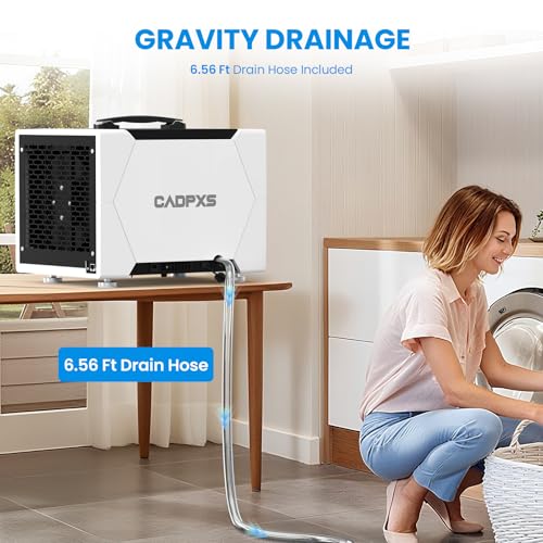 Image of CADPXS Dehumidifier for Crawl Space Under House, ETL | 80 PPD Dehumidifier for Basement /Commercial, Compact, Auto Defrost, Memory Restart, Timer, 5 Years Limited Warranty
