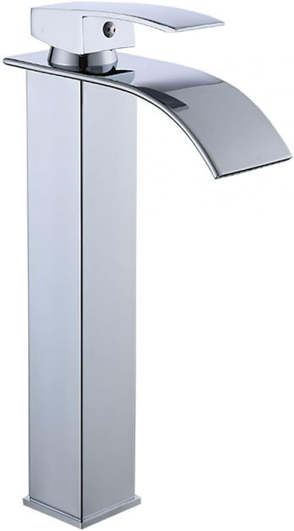 Robinet de lavabo cascade argenté mitigeur eau chaude et froide pour salle de bains