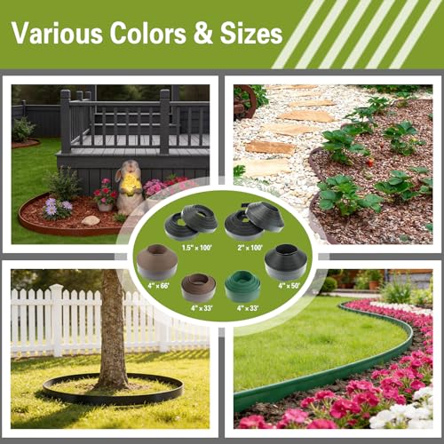 33 ft No Dig Landscape Edging Kit with 50 Spikes, Hammer & Gloves, 4in high by VAPOURSKY - Used condition - Image 7