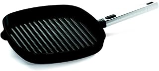 Woll DIAMOND XR Logic - Padella quadrata in ghisa, con scanalature, Ø 28 cm, altezza 5 cm, manico in acciaio INOX