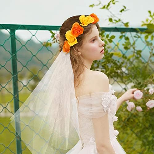 Amazon Co Jp Bestoyard 花嫁ベール ブライダルベール ウエディングベール ブライダル花かんむり 花冠 花嫁用品 ホワイトレース ウェディング 新婦人 結婚式 撮影用 ジュエリー