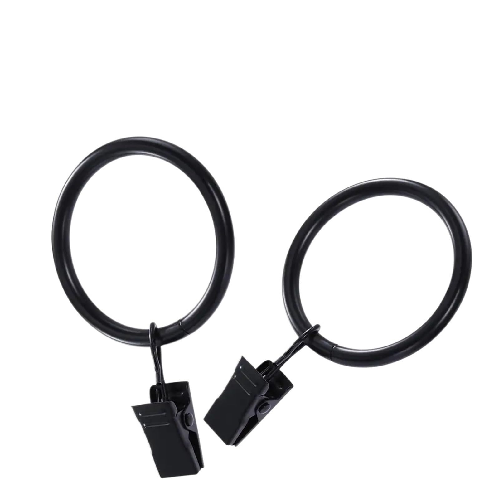 Anneaux de rideaux, Anneaux de rideau avec Clips, 200 pièces, crochets draperie plaqués chrome noir for un glissement en douceur, quincaillerie