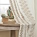Cream Curtains 96 Inches Long Boho Curtains 2 Panels for Living Room Dining Room Grommet Semi Sheer Neutral Flax Linen Window Drapes Sliding Glass Door Floor High Ceiling, 52x96 Inch Length, Taupe
