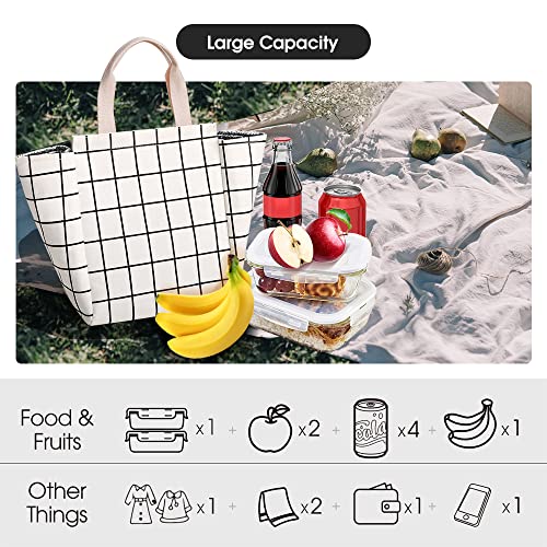 Homespon 001 Reusable Lunch Bag Insulated Lunch Box Canvas Fabric thumb #3