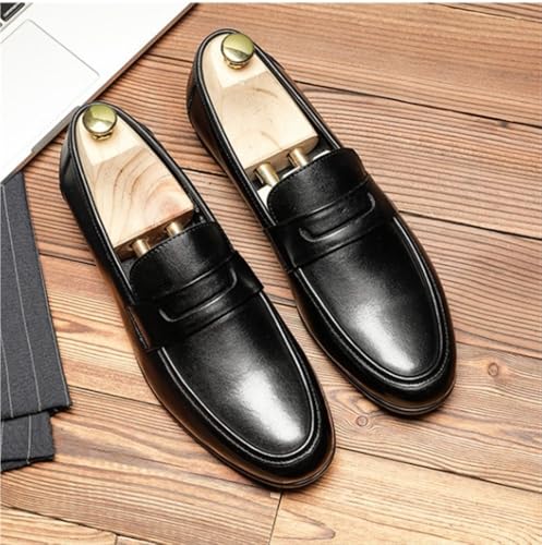 Casual Non-Slip Low Block Heel Work Shoes Soft Loafers for Men Oxfords Round Toe Comfortable Flexible2