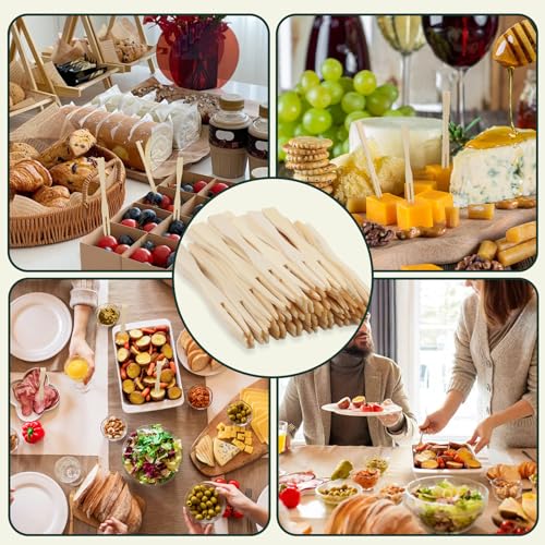 400PCS 3.5 Inch Appetizer Forks, Mini Forks, Mini Forks For Appetizers, Disposable Bamboo Forks Can Be Used For Desserts, Sandwiches, Burgers, Salads, Buffets, Drinks, Vegetables And More - Image 7