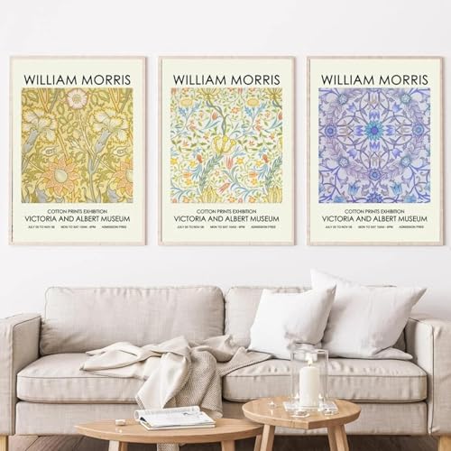 Affiches et impressions William Morris sur toile de coton peinture florale chic pour chambre