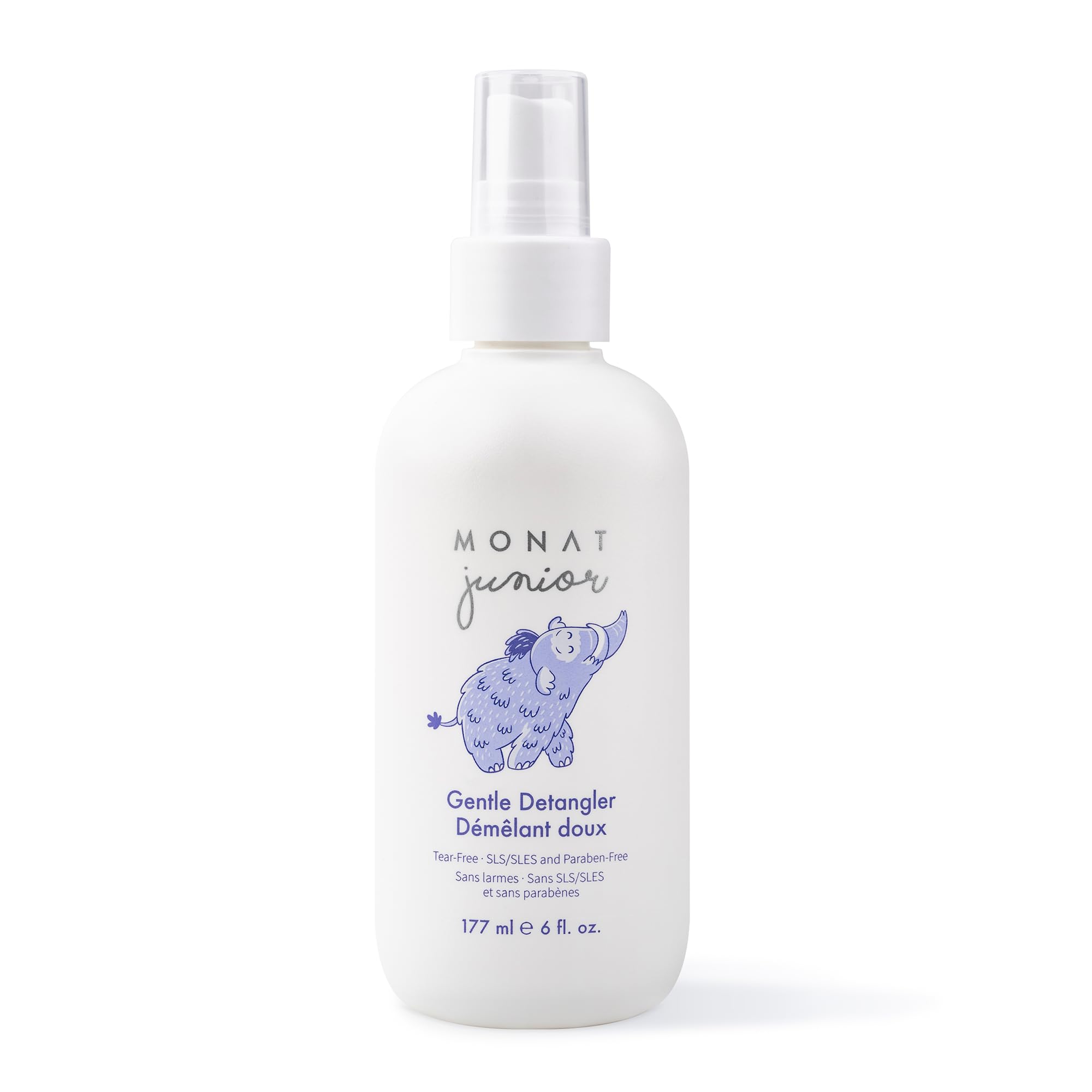 MONAT Junior™ Gentle Detangler - Safe and tear free Hair Detangler Spray for children. All Natural Tear-free, Sulfate & Paraben-free- Net Wt. 177 ml e