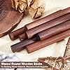 OLYCRAFT 6Pcs Walnut Dowel Rods 5.8x0.7 Inch Wooden Dowel Rod Sticks Wooden Dowels for Crafts Natural Round Wood Craft Sticks Unfinished Round Sticks for Building Model Material Macrame Craft Supplies #3