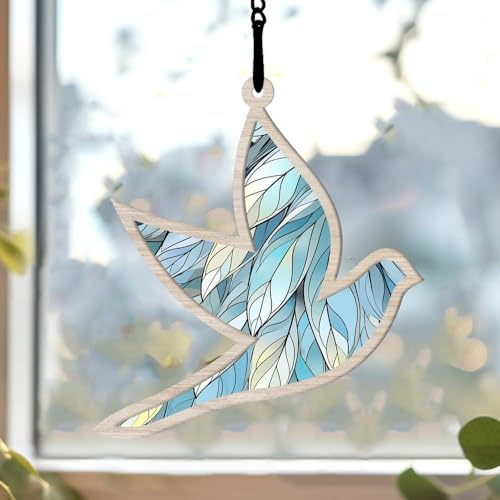 Image of Dove Suncatcher Ornament Gift for Christian Christmas Decoration
