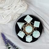 ZAICUS Amazonite 7 Pcs Platonic Solids Crystal Geometry Set, Platonic Solids Sacred Geometric Stones for Meditation Reiki Balancing Healing Chakra Stone Cleansing Spiritual Good Luck (15-20 mm)