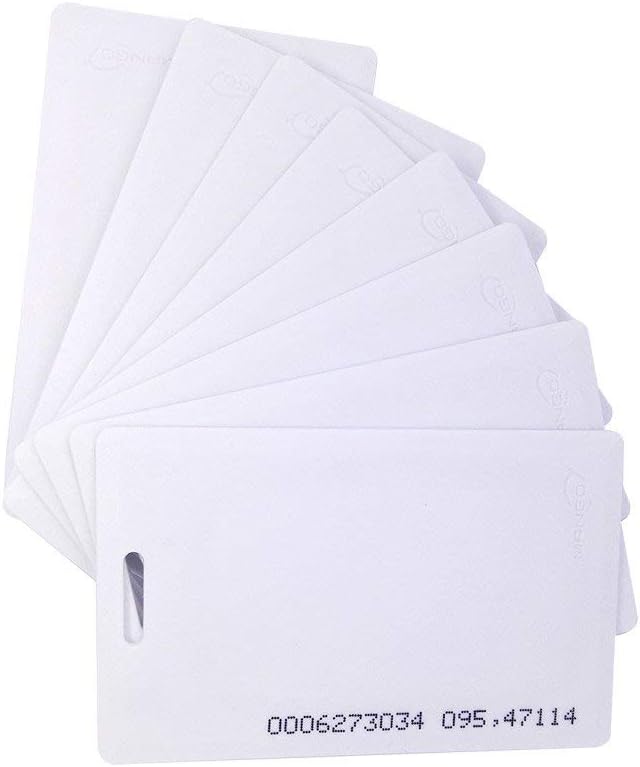 Team Office 125 kHz RFID Thick Clamshell Smart Cards – Proximity Cards for Time Attendance & Access Control System (Pack of 100)
