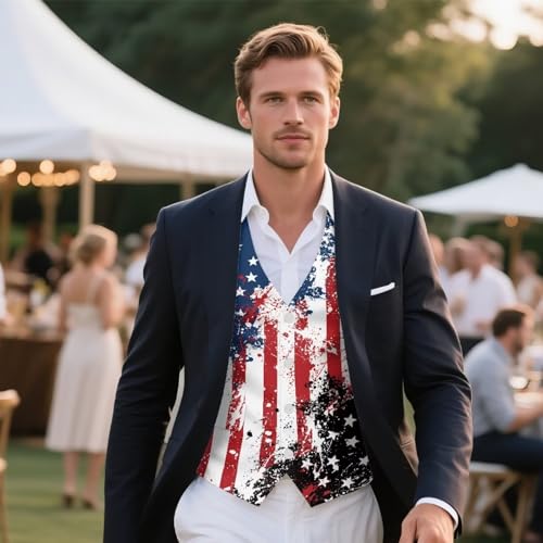 Men's Suit Vests Business Formal Dress Vest Top V-Neck Casual Prom Party Waistcoat for Suit Tuxedo with 3 Pockets3