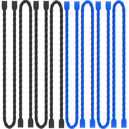 Dreamxiang Original Silicone Cable Tie, Steel-Core Silicone Twist Ties for Organizing (Dia 5mm, Blue, 12Inch)
