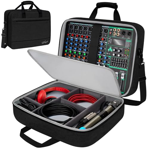 SNIGJAT Audio Mixer Case for RODECaster Pro with Adjustable Storage, Black