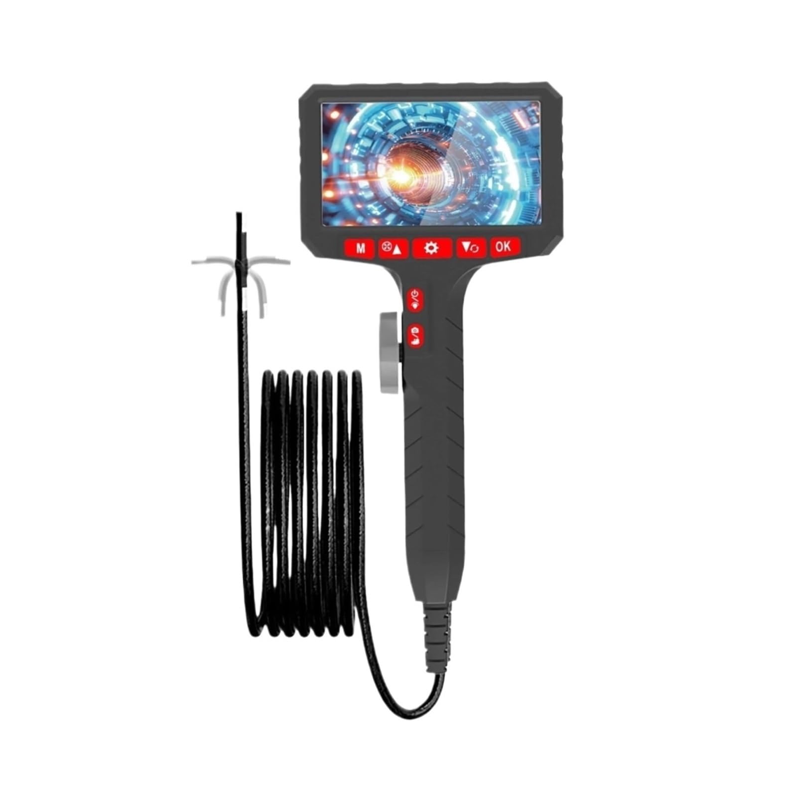 YNIYUJKL Camera, Handheld Portable Hd Bidirectional Rotating 360° Industrial Pipeline Endoscope Camera Inspection 5.0 Inch Screen,For Wall Automotive Engine