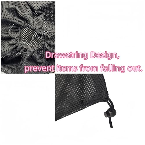 6 Pcs Mesh Bags Drawstring 11.8" x 7.5" Small Golf Ball Mesh Bag, Nylon Sports Net Bag Multipurpose for Golf Stuff Balls, Tennis ball and Travel4