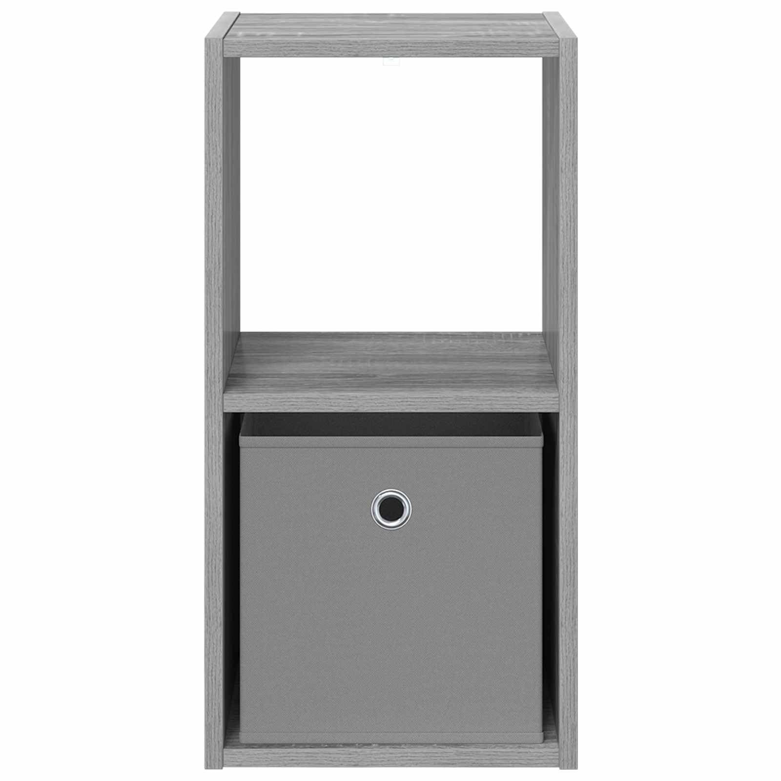 Zestaw szafek nocnych z materiału drewnopochodnego w kolorze szarym Sonoma, 2 sztuki, 30,5 x 27 x 59,5 cm, stolik nocny z szufladą, półką i regałem, do sypialni, salonu, korytarza