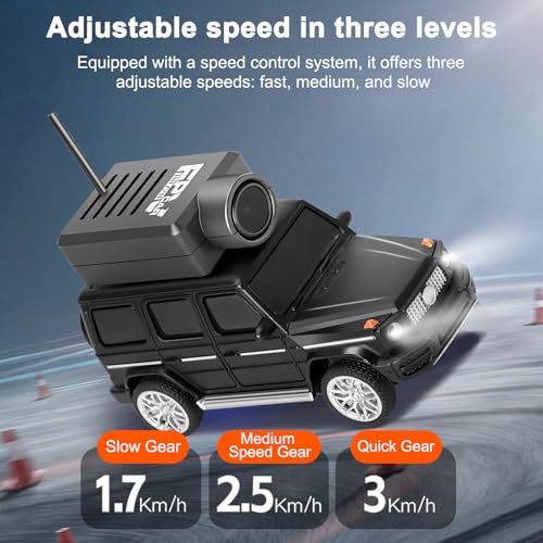 Image of GoolRC WLtoys 6406 Mini RC Car, 2.4GHz 1:64 Scale FPV Remote Control Car with Camera 720P, APP Control Vehicle with LED Lights for Adults, Without Remote Controller (Black)