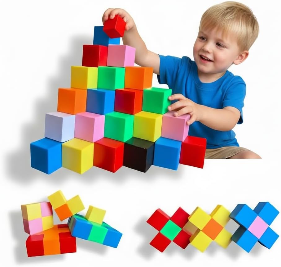 Toys for 3 4 5 6 Years Old Toddlers, Magnetic Blocks 1.18 inch,40PCS Medium Magnetic Building Blocks, Magnet Cubes, Preschool STEM Sensory Toys, Montessori Autism Toys, Birthday