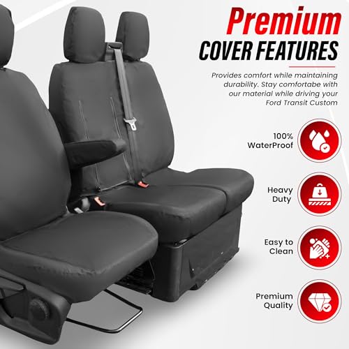 Seat Covers for Renault Trafic 2014 Onwards | Vauxhall VIvaro 2014-2019 | Fiat Talento | Nissan NV300 | Nissan Primastar | Tailored Waterproof Durable Seat Cover [FIXED BACKEST & UNDERSEAT STORAGE] - Image 5