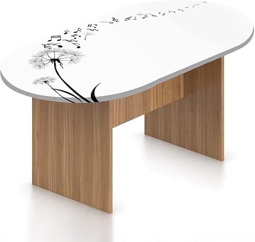 Miniatura 8 de Mantel ovalado ajustable para patio, de poliéster elástico con música musical, letras de jazz de rock con estampado de bajo, se adapta a mesas