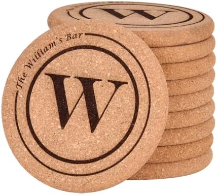 Personalized Coasters With Holder – Custom Ceramic Square Coasters Set Of 6, Cork Base, Design Your Own Photo/Text