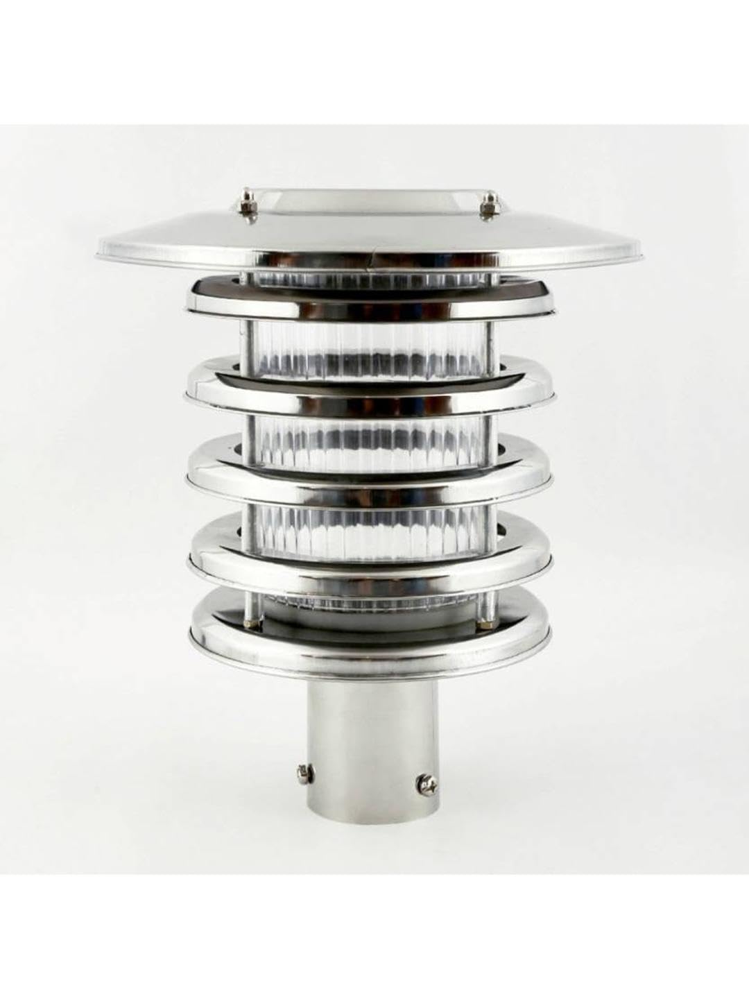 1st Time Attractive & Stylish Waterproof Outdoor Gate Lamp - Silver & White, 25.5 x 25.5 x 25 CM, Perfect for Garden, Lawn, and Outdoor Lighting