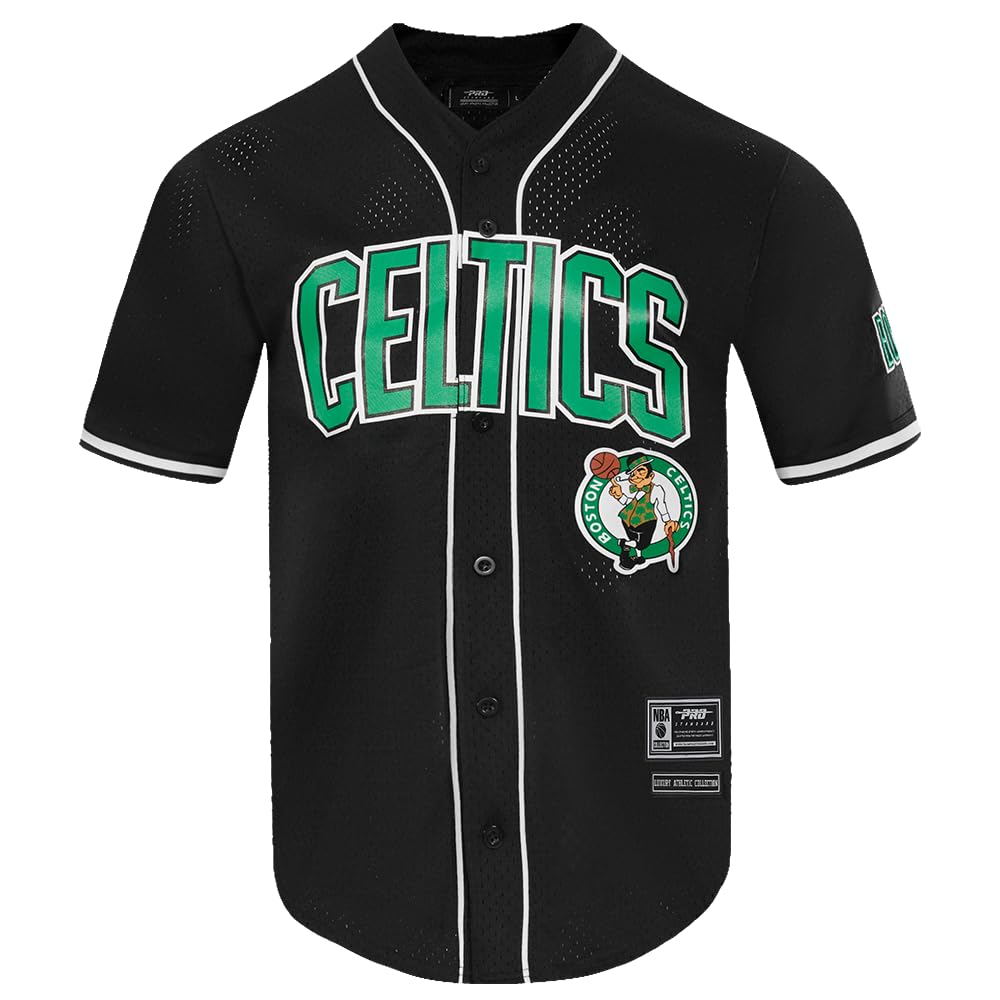 Pro Standard Mens NBA Boston Celtics Mesh Button Down Mesh Top Black 2XL