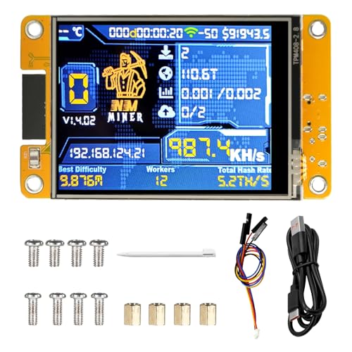 Hycago V2 Bitcoin Miner 1010KH/S with 2.8 Inch TFT Display ESP32-WROOM Miner BTC Solo Lottery Miner Crypto Lottery Compatible with Nerd-Miner