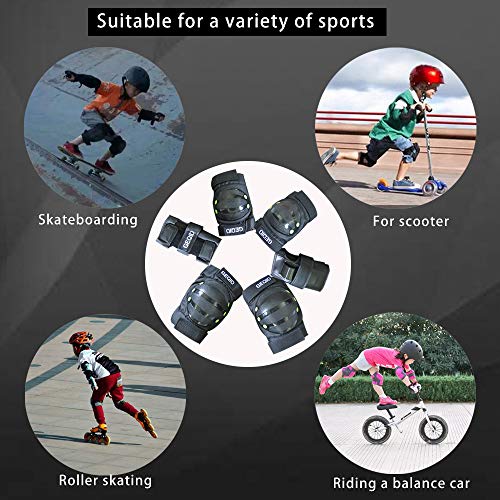 image for GEQID adult/Youth Kids Knee Pads Elbow Pads Wrist Guards 3 in 1 Protec
