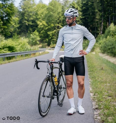 TODO Fahrradsocken Herren. Lustige Rennrad Socken Herren. Ohne Slip Fahrradsocken Lustig, Radsocken Männer (Ohne Slip Weiss 43-46) 2